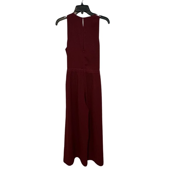 36. JOIE NWT $348 Mairead Tie Waist Crop Culotte Jumpsuit in Garnet Size 4 - Picture 4 of 11